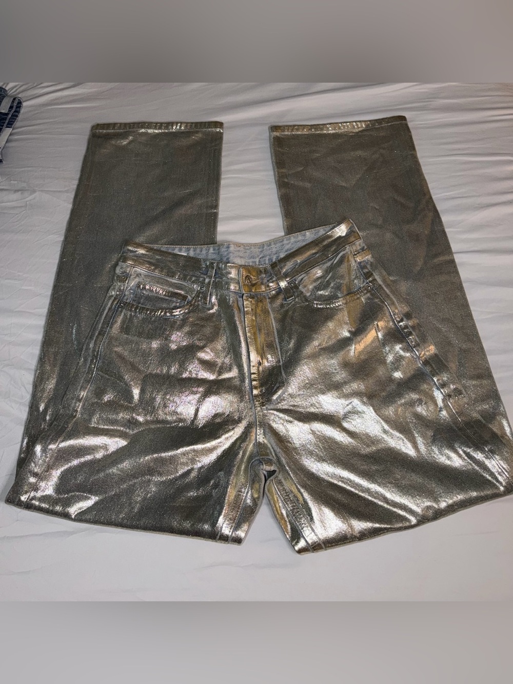Metallic Silver Women’s Jeans
